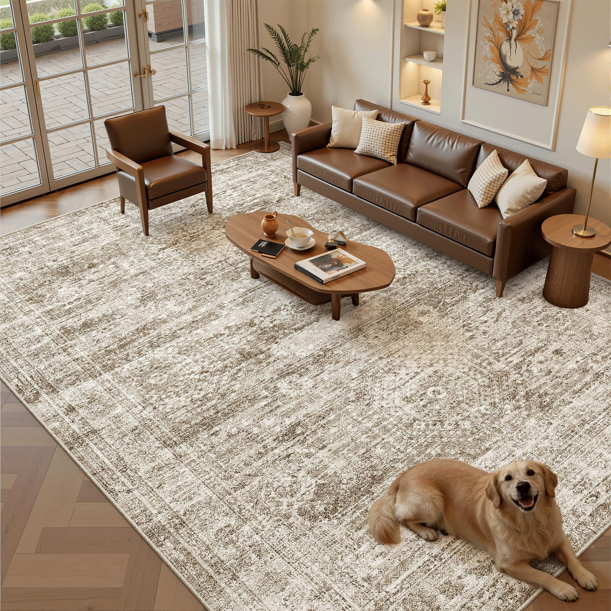 Washable Area Rug with Non-Slip Backing