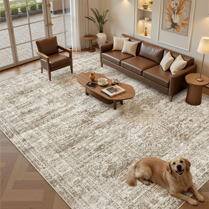 Washable Area Rug with Non-Slip Backing