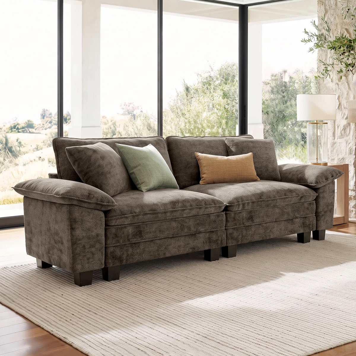 Shaped Modular Cloud Sectional Sofa