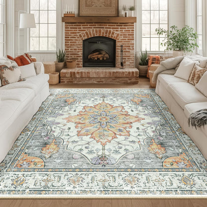 Washable Area Rug with Soft Non-Slip Backing