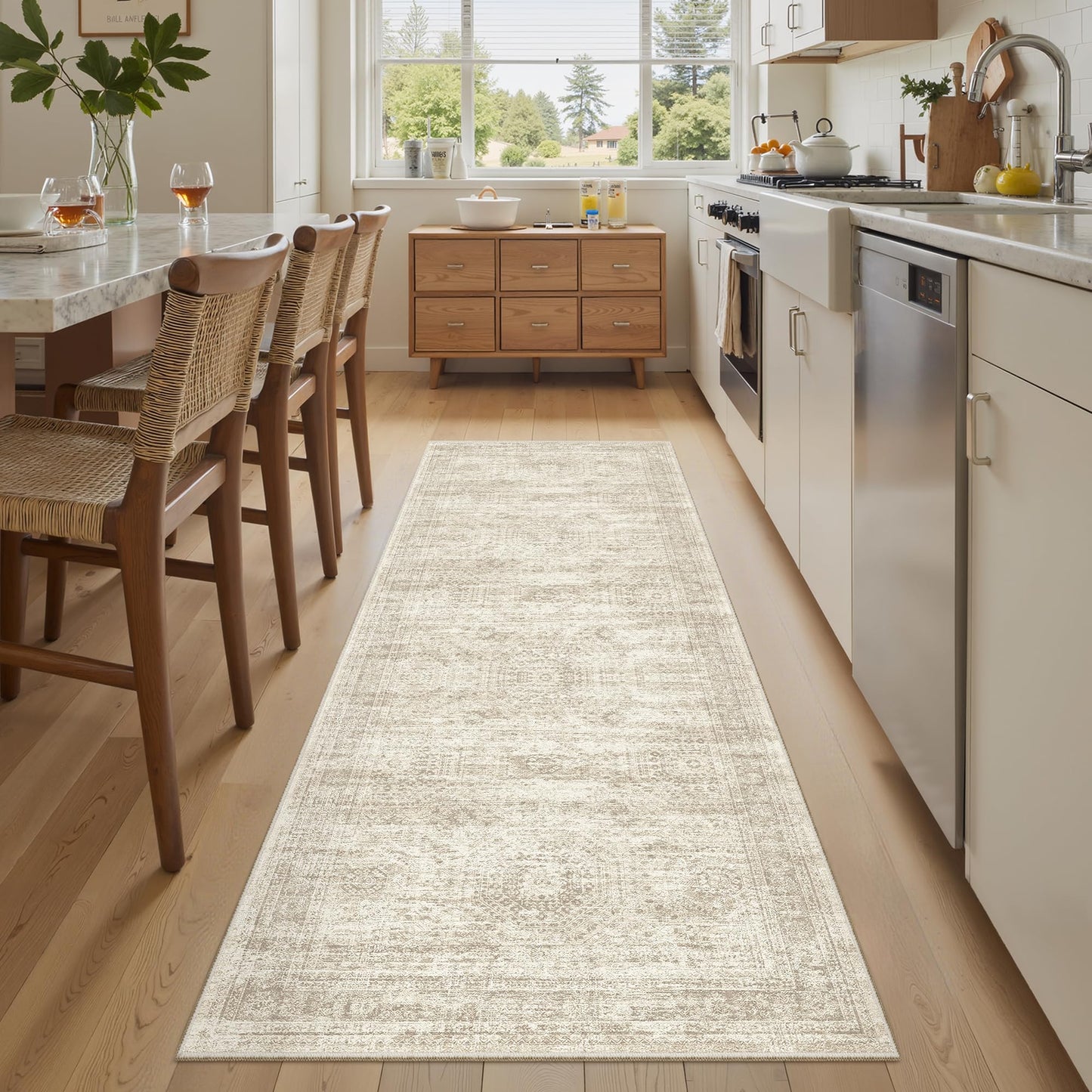 Washable Area Rug with Non-Slip Backing