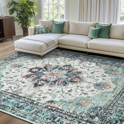 Washable Area Rug with Soft Non-Slip Backing