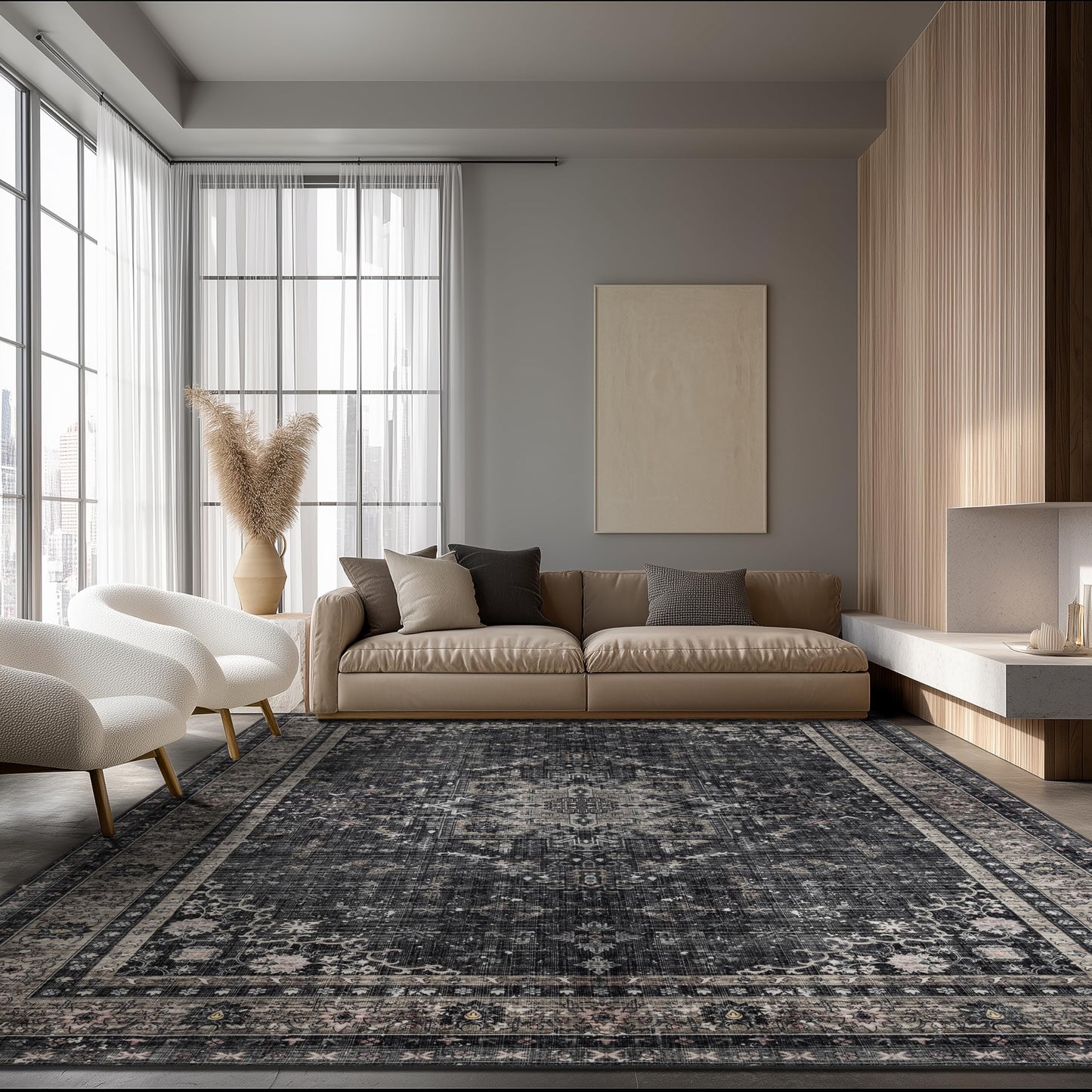 Ultra-Soft Washable Area Rug with Non-Slip Backing