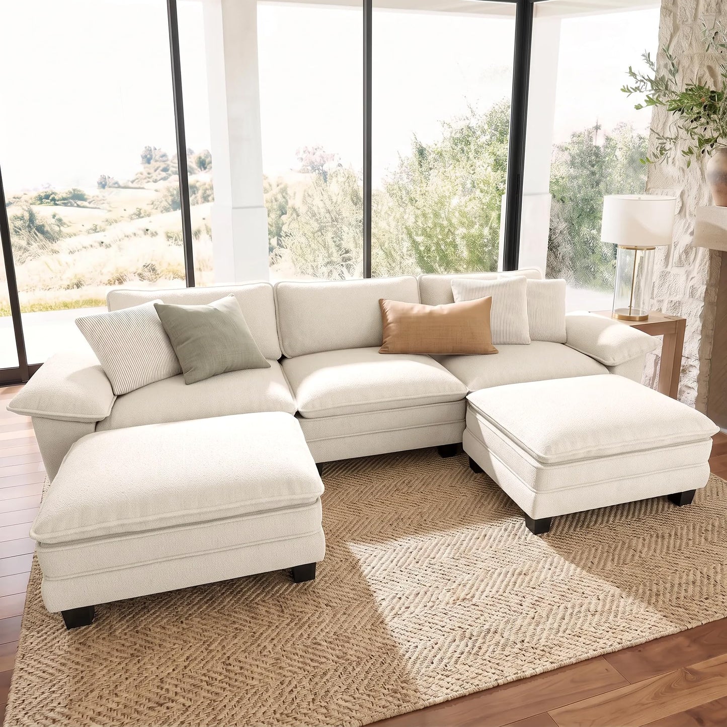 Shaped Modular Cloud Sectional Sofa