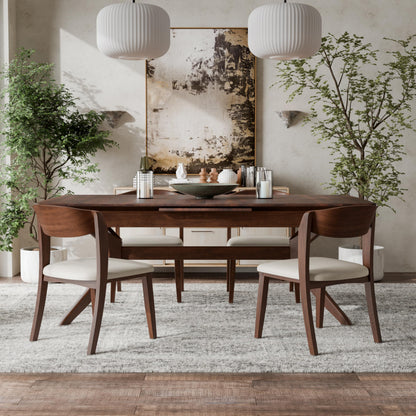 Live Edge Expandable Dining Set with Walnut Finish