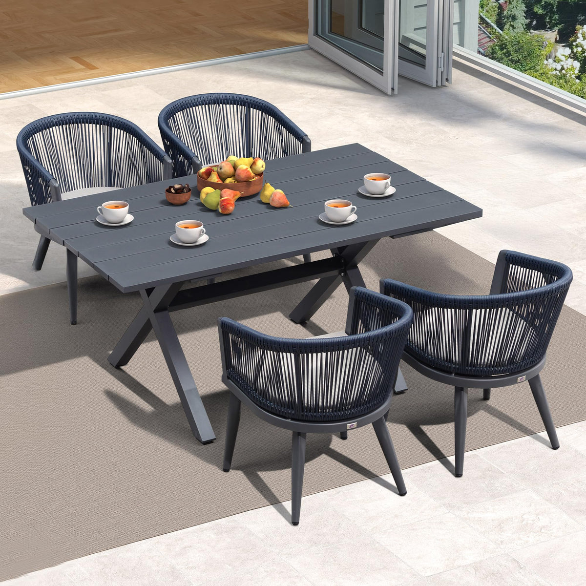Portland Outdoor Dining Set with Modern Design
