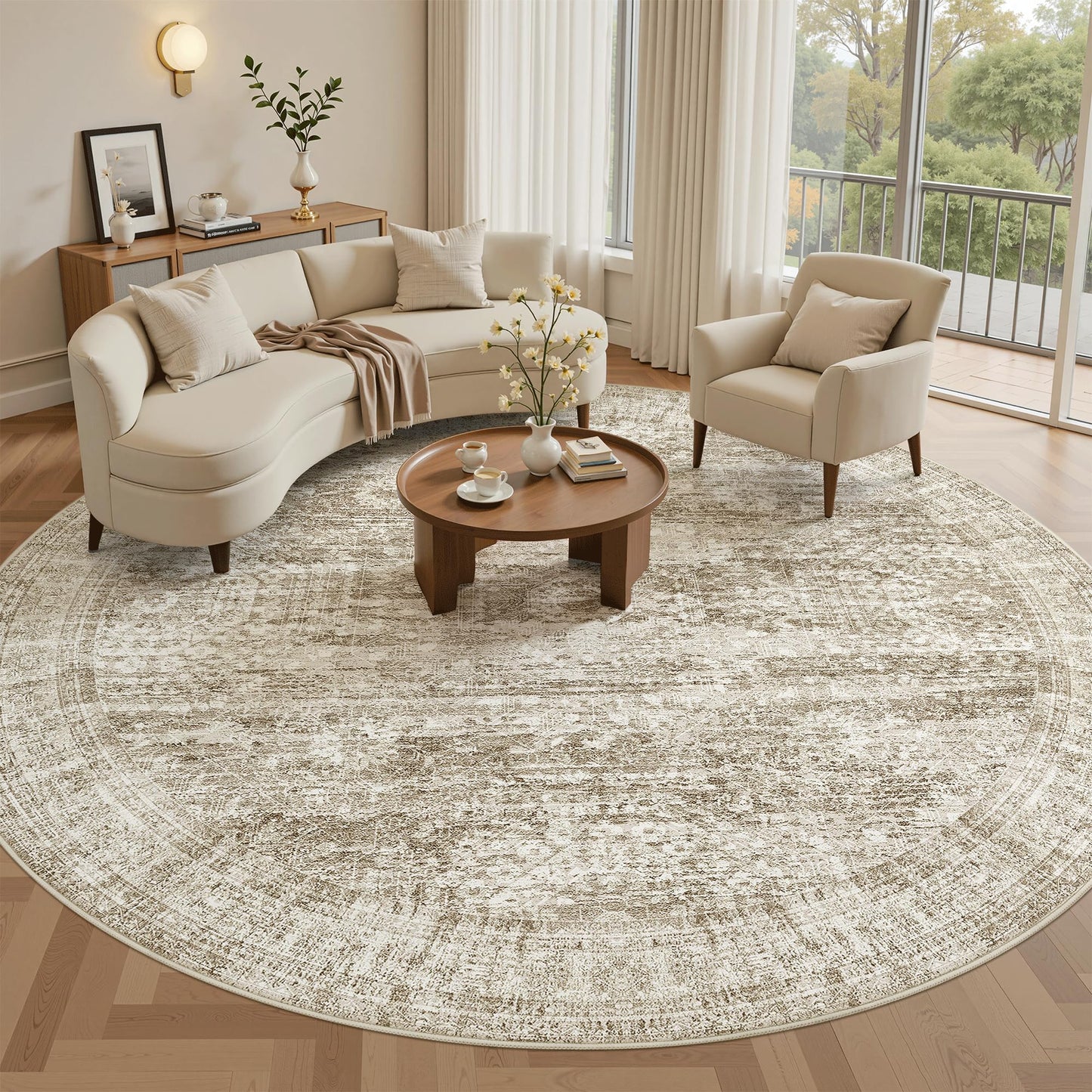 Washable Area Rug with Non-Slip Backing