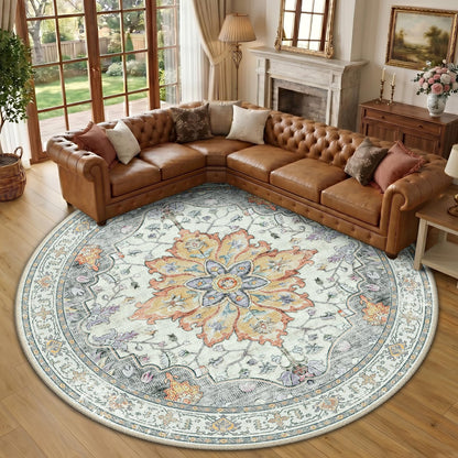 Washable Area Rug with Soft Non-Slip Backing