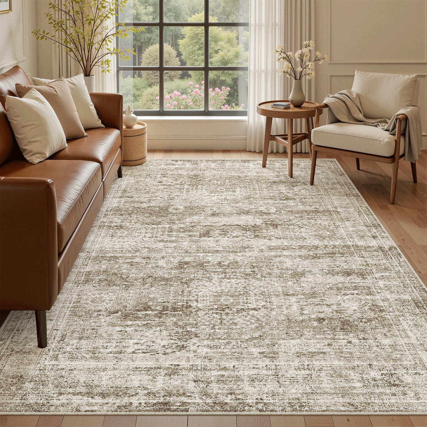 Washable Area Rug with Non-Slip Backing