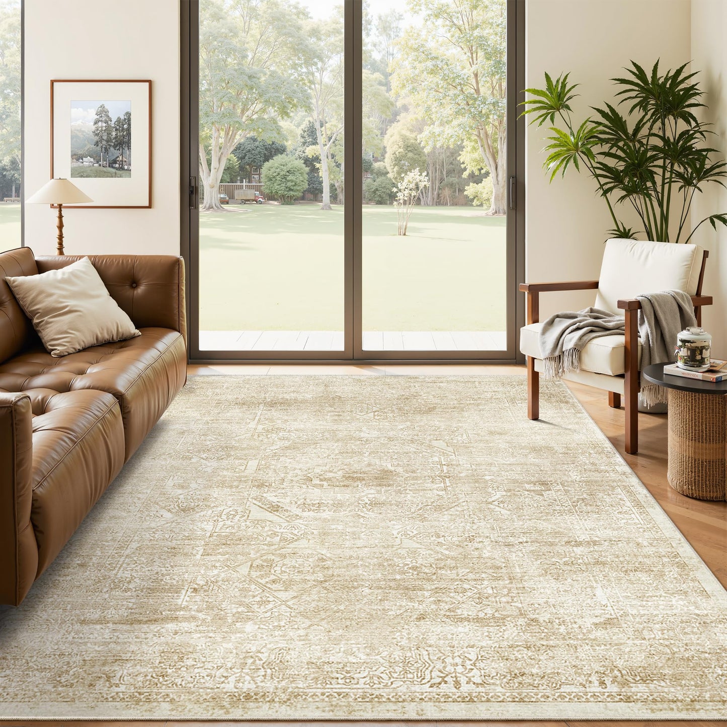 Washable Area Rug with Non-Slip Backing