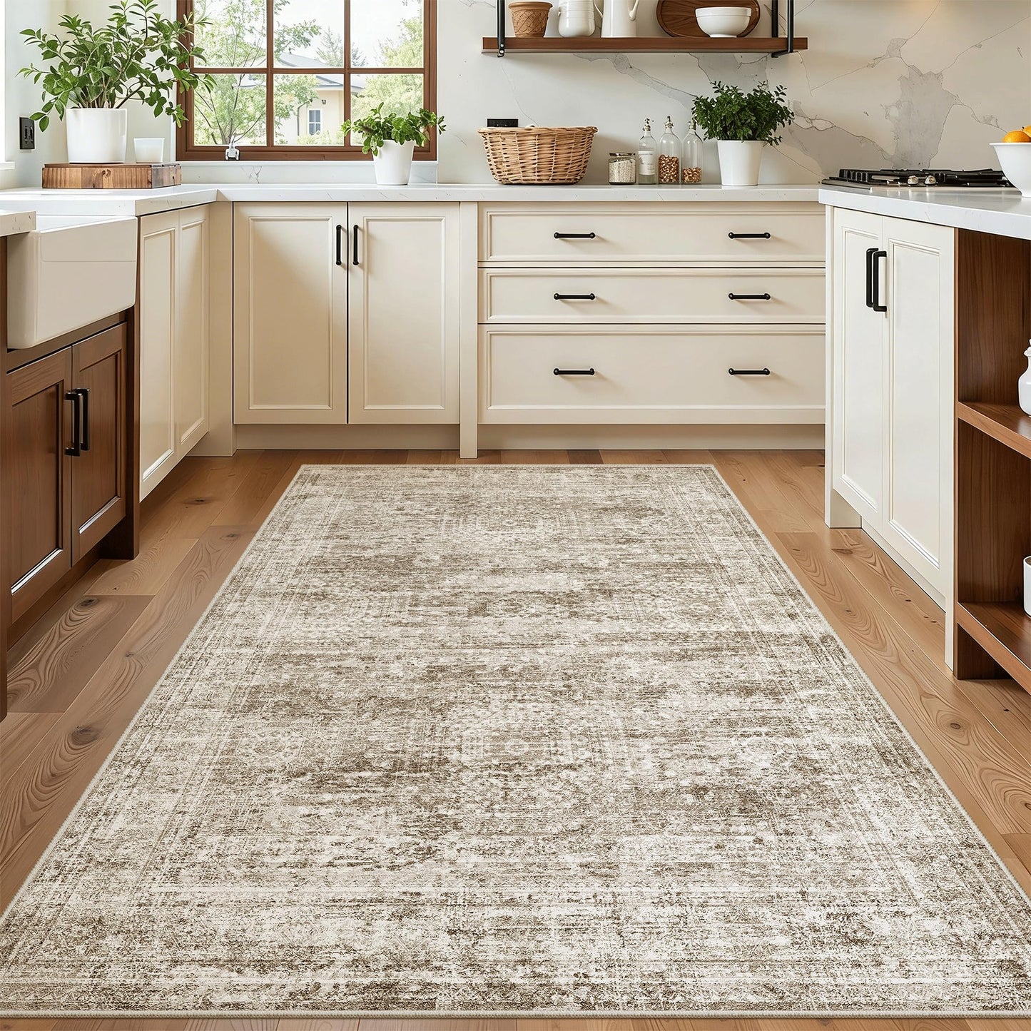 Washable Area Rug with Non-Slip Backing