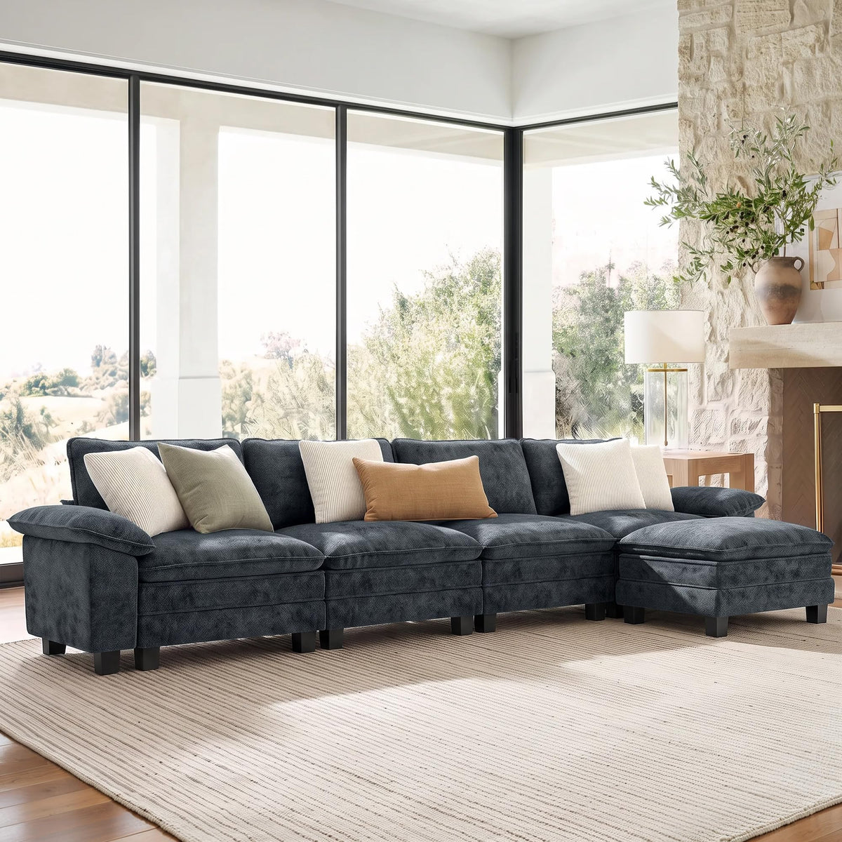 Shaped Modular Cloud Sectional Sofa