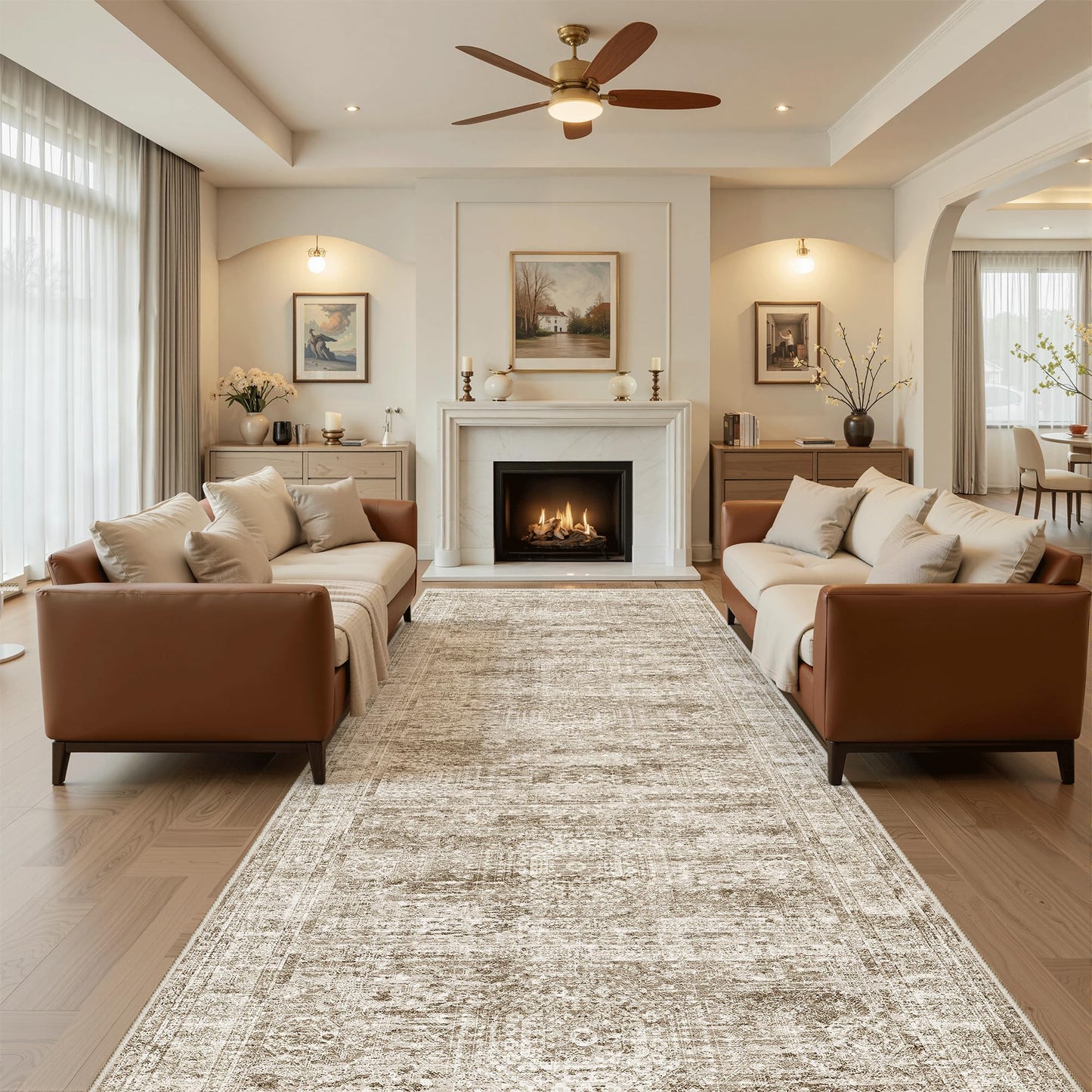 Washable Area Rug with Non-Slip Backing