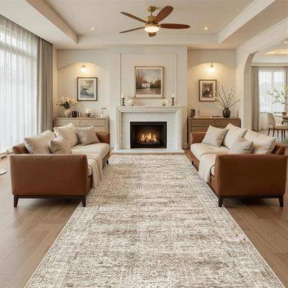Washable Area Rug with Non-Slip Backing