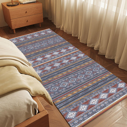 Washable Vintage Tribal Area Rug with Non-Slip Backing