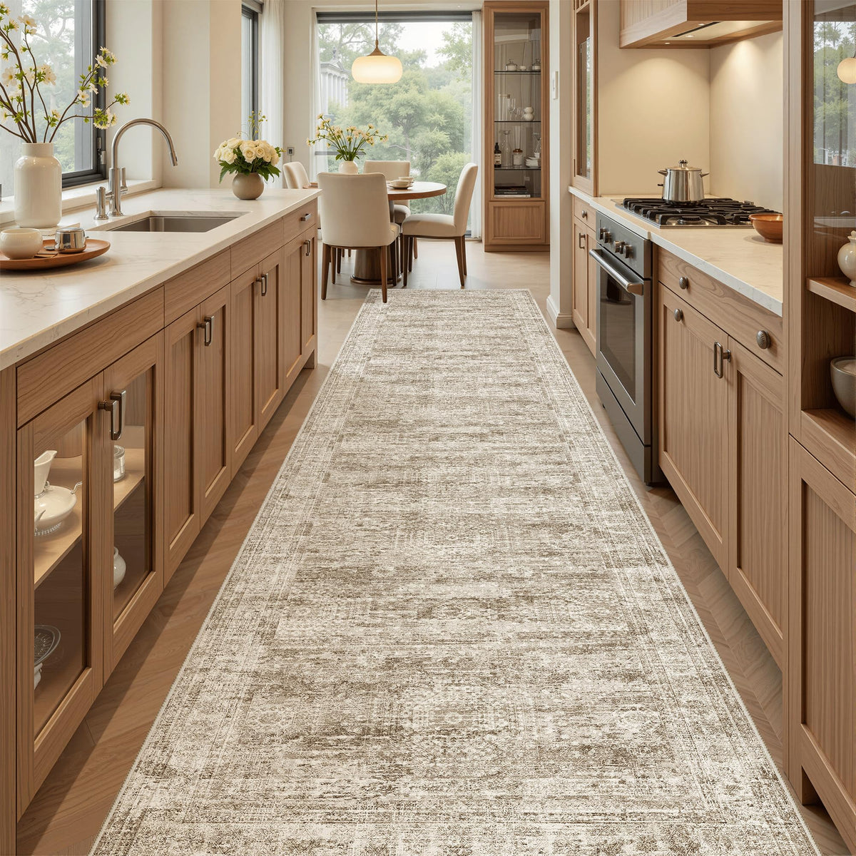 Washable Area Rug with Non-Slip Backing