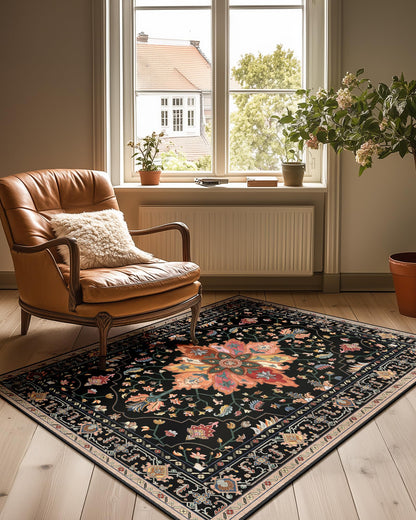 Washable Area Rug with Soft Non-Slip Backing