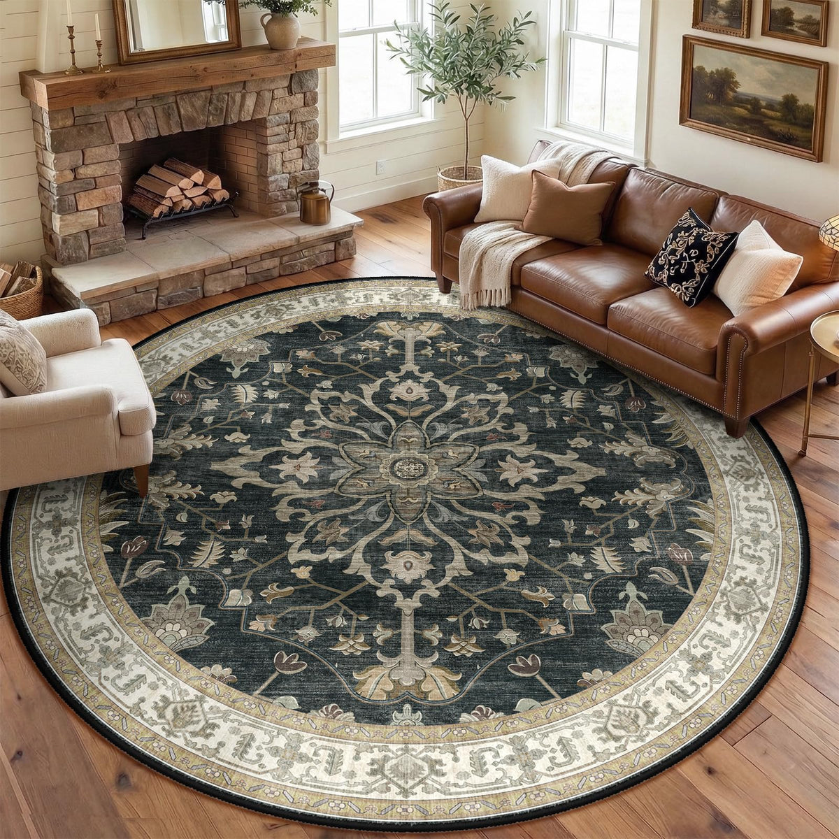 Washable Area Rug with Soft Non-Slip Backing