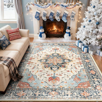 Washable Area Rug with Soft Non-Slip Backing