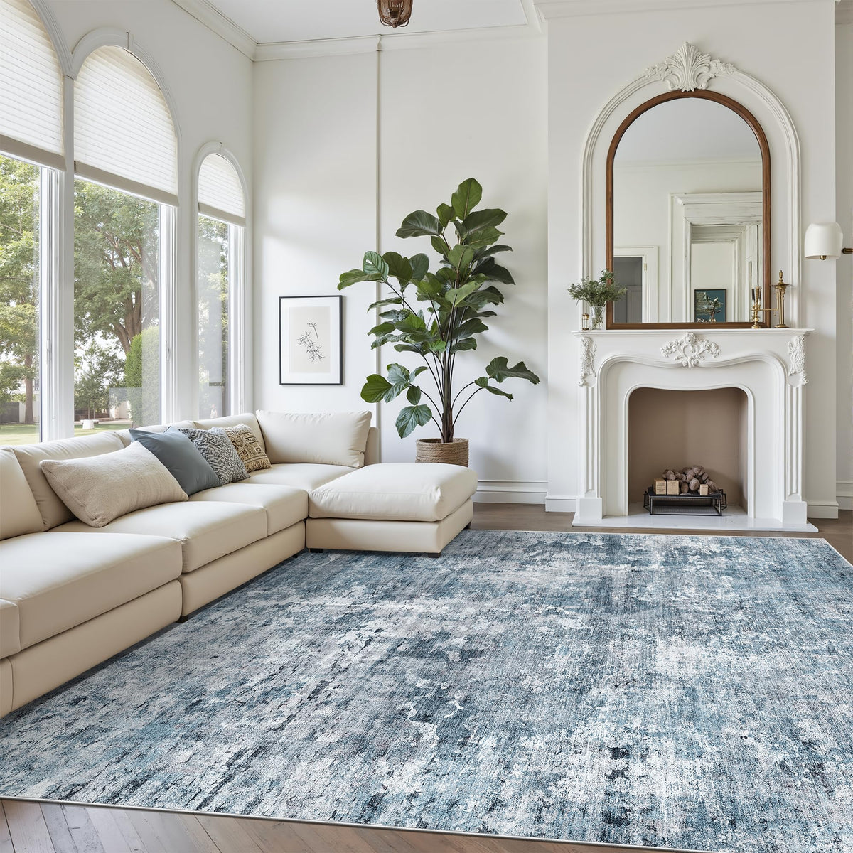 Washable Area Rug with Non-Slip Backing