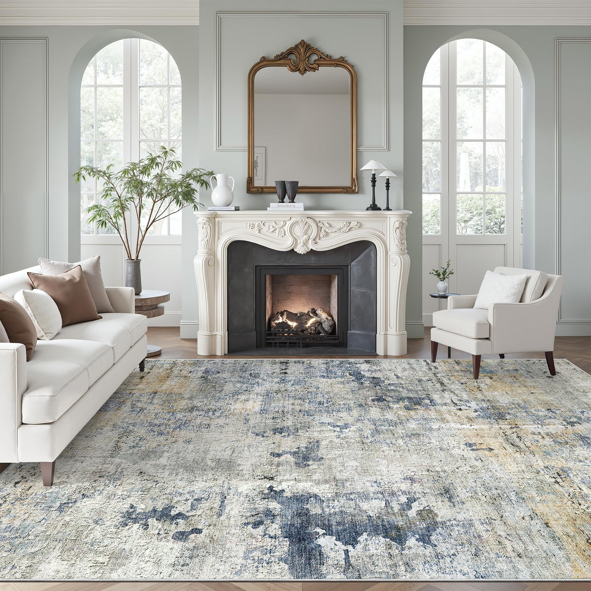 Washable Area Rug with Non-Slip Backing