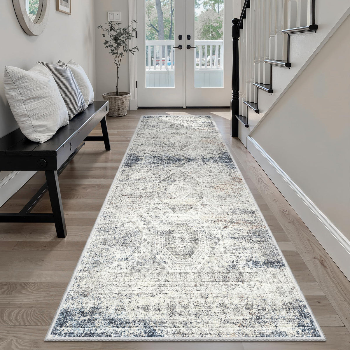 Washable Area Rug with Non-Slip Backing