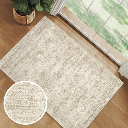 Washable Area Rug with Non-Slip Backing