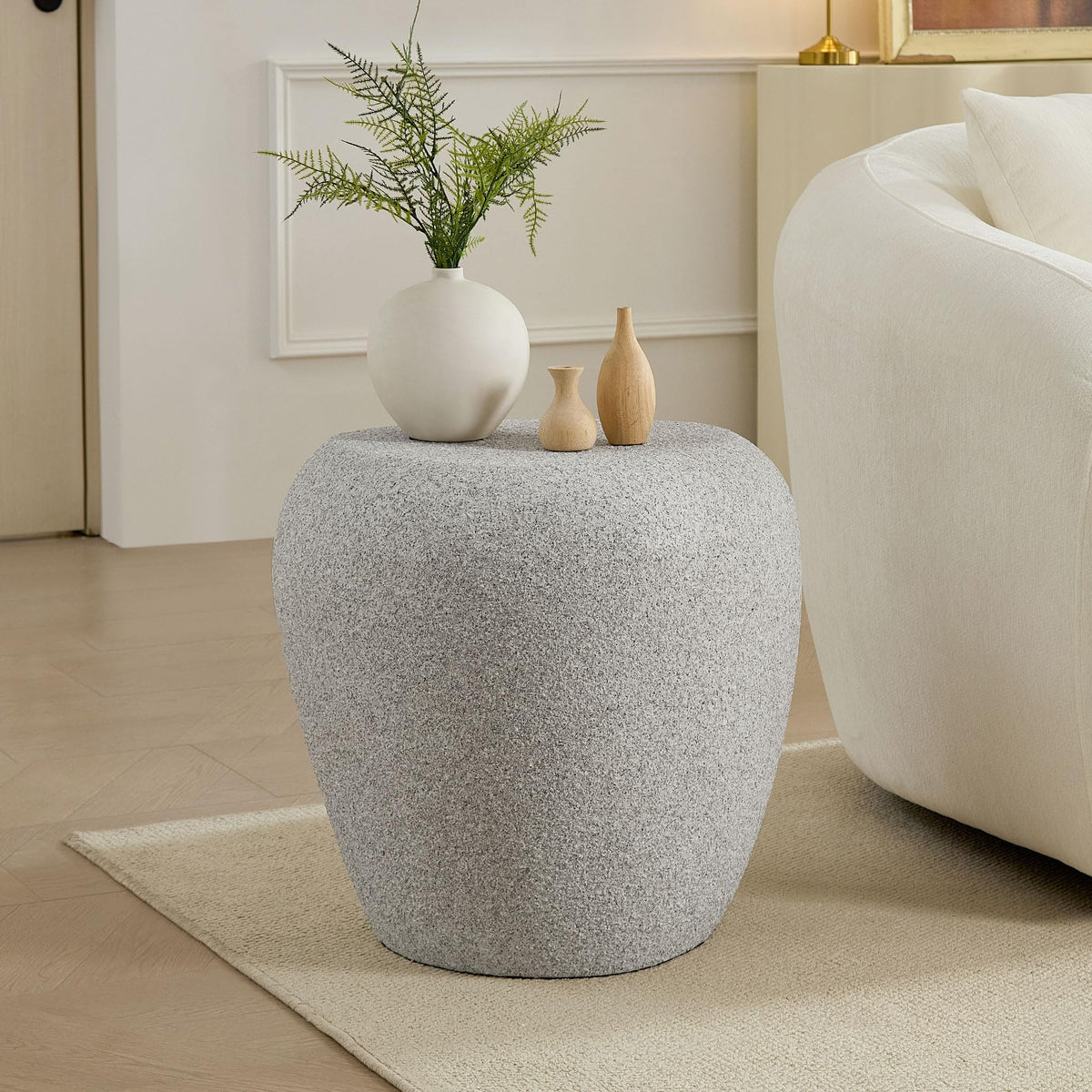 Elliptical Matte Coffee Table with Rounded Edges
