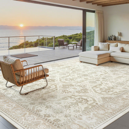 Washable Area Rug with Non-Slip Backing