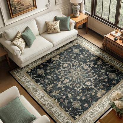 Washable Area Rug with Soft Non-Slip Backing