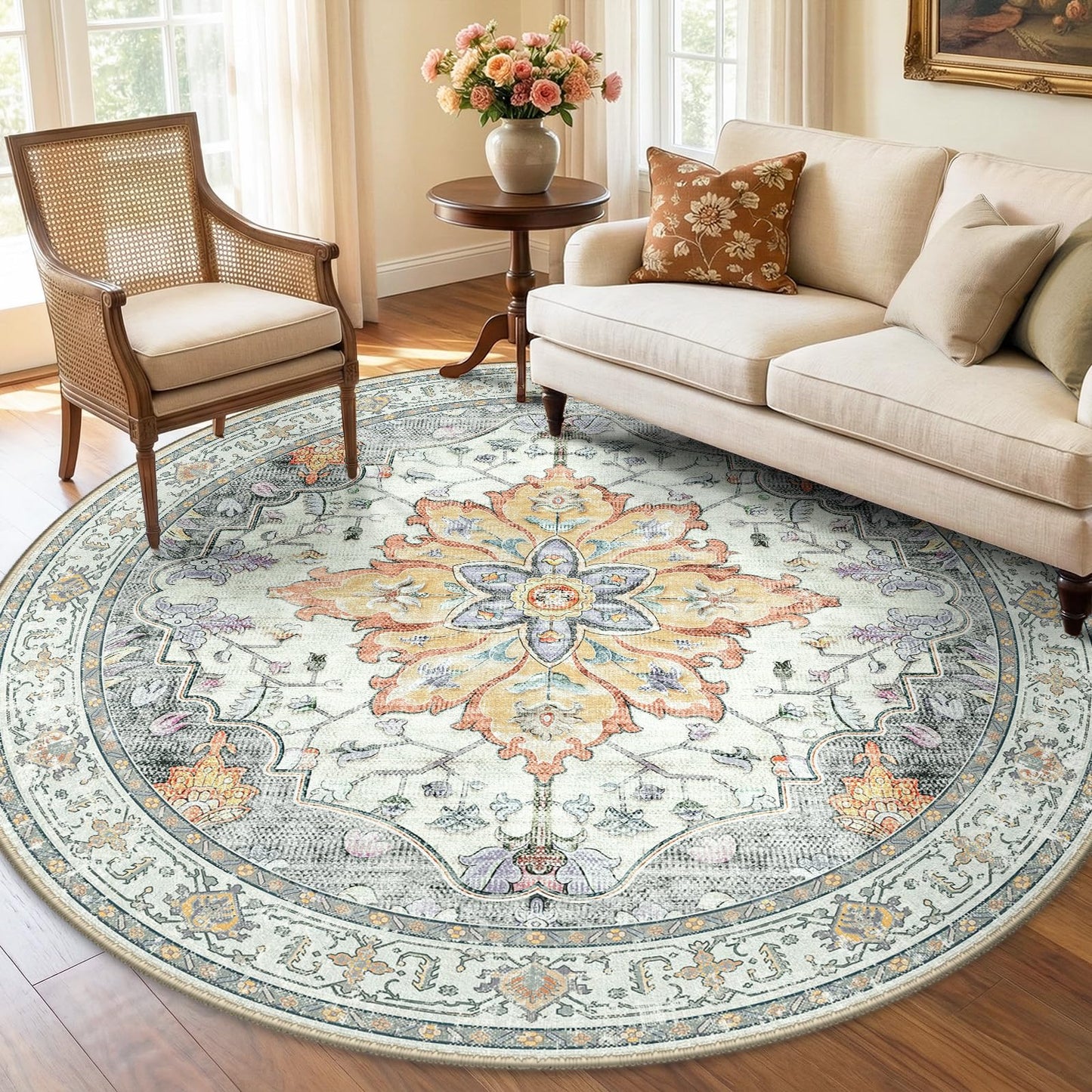 Washable Area Rug with Soft Non-Slip Backing