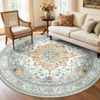 Washable Area Rug with Soft Non-Slip Backing
