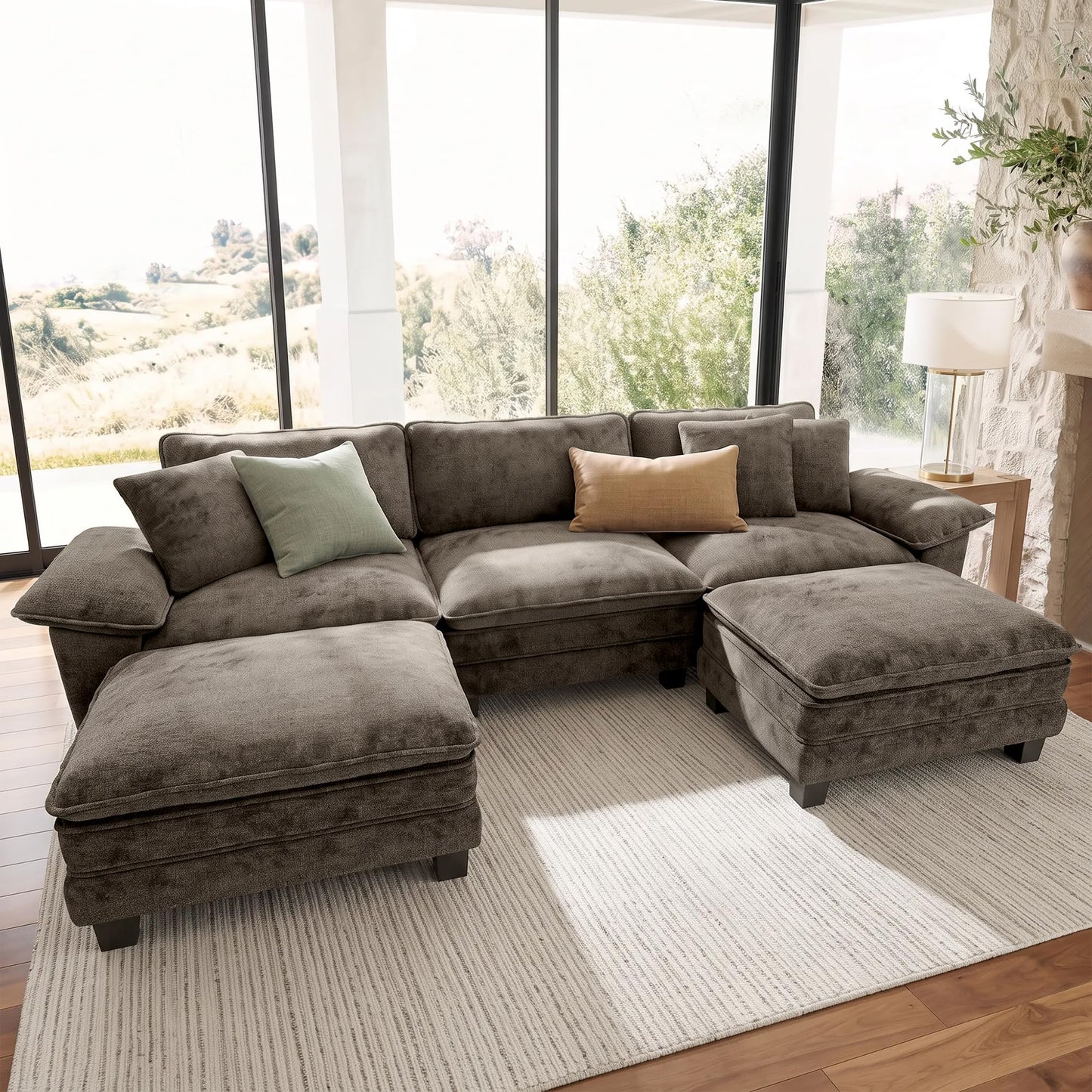 Shaped Modular Cloud Sectional Sofa