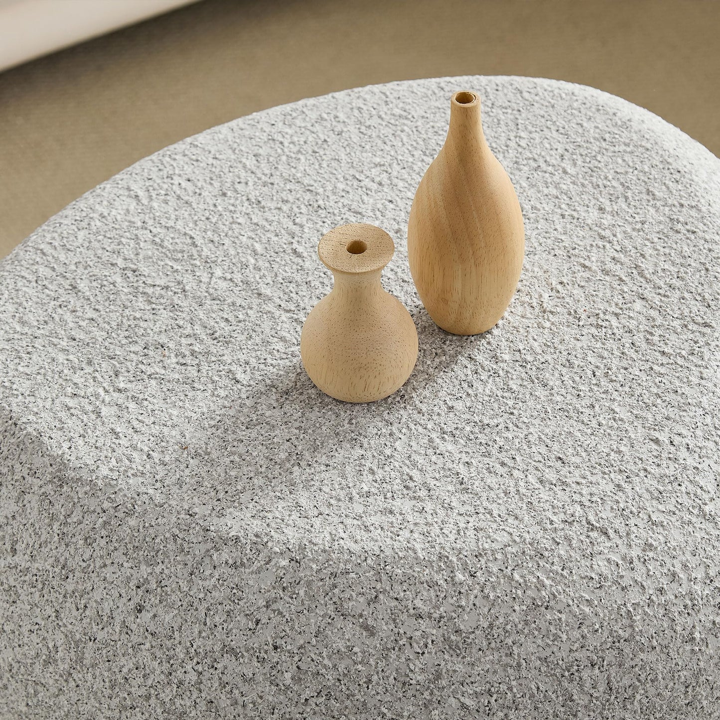 Elliptical Matte Coffee Table with Rounded Edges