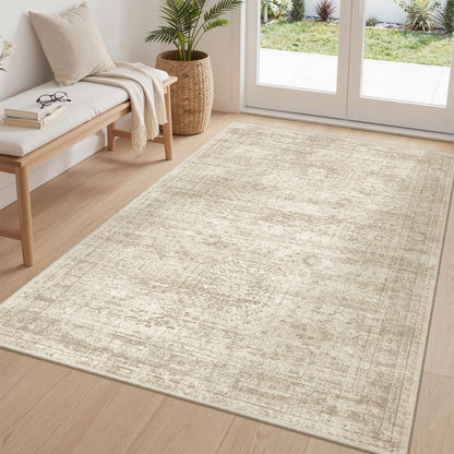 Washable Area Rug with Non-Slip Backing