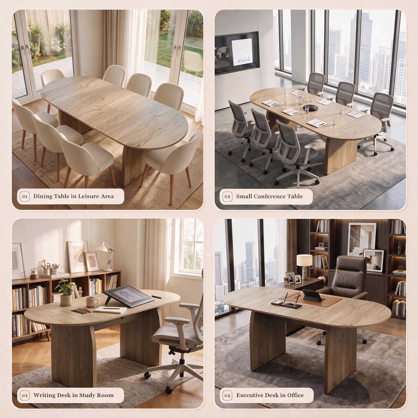 Extendable Oval Dining Table Set for 4 to 10