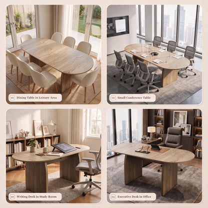 Extendable Oval Dining Table Set for 4 to 10