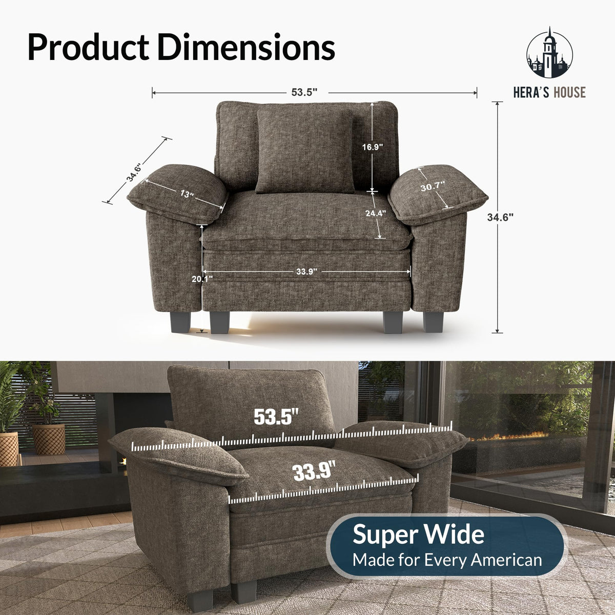 HERA'S HOUSE Modular Sectional Couches for Living Room Cloud Sofa