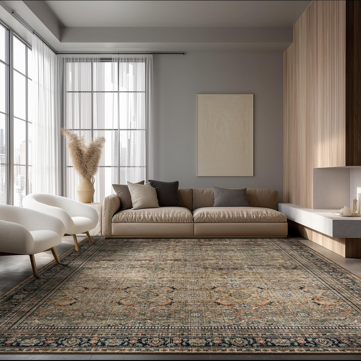 Ultra-Soft Washable Area Rug with Non-Slip Backing