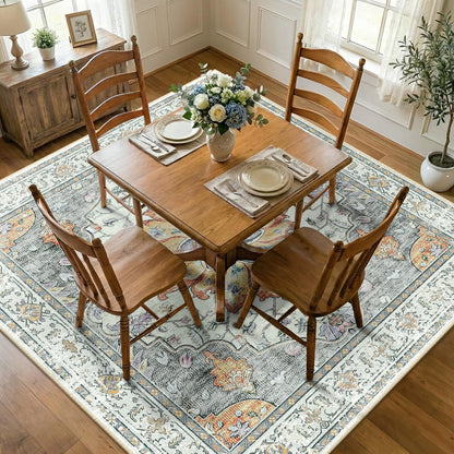 Washable Area Rug with Soft Non-Slip Backing