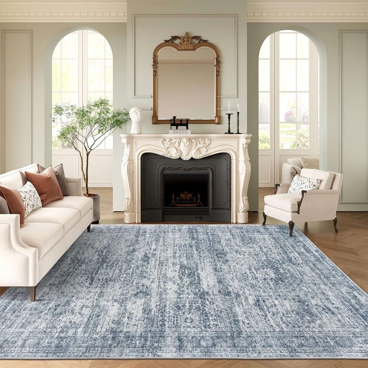 Washable Area Rug with Non-Slip Backing
