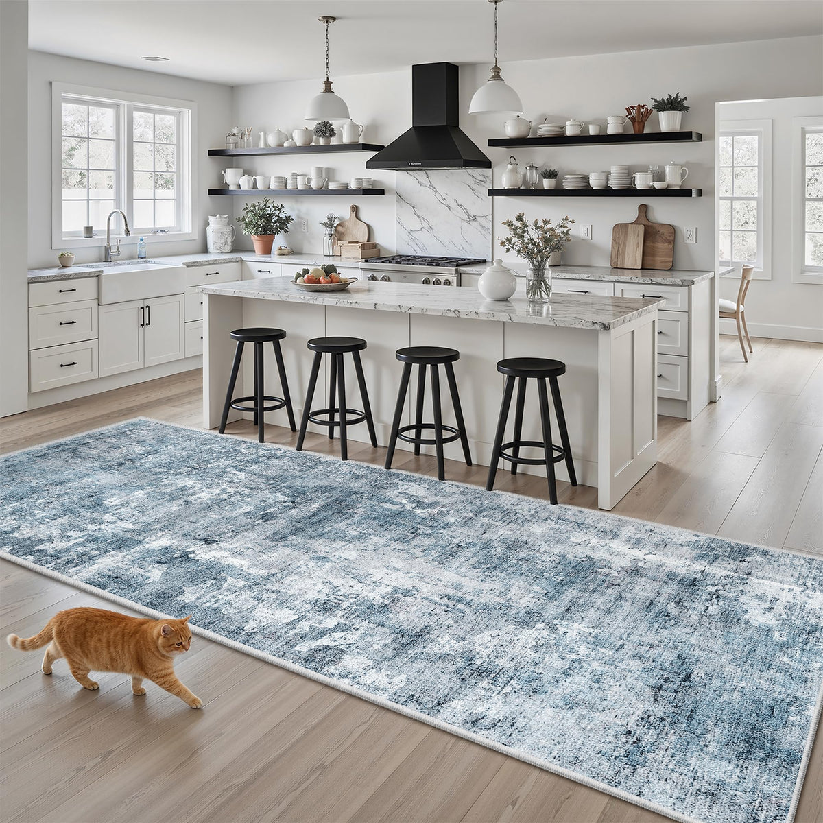 Washable Area Rug with Non-Slip Backing