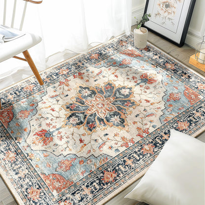 Washable Area Rug with Soft Non-Slip Backing