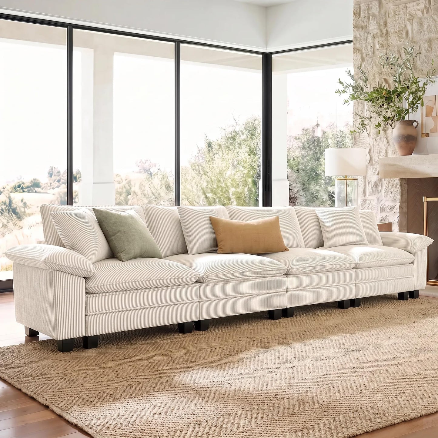 Shaped Modular Cloud Sectional Sofa