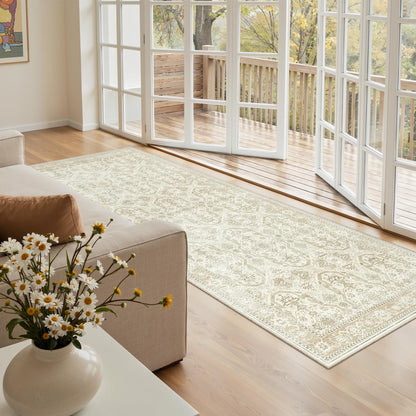 Washable Area Rug with Non-Slip Backing