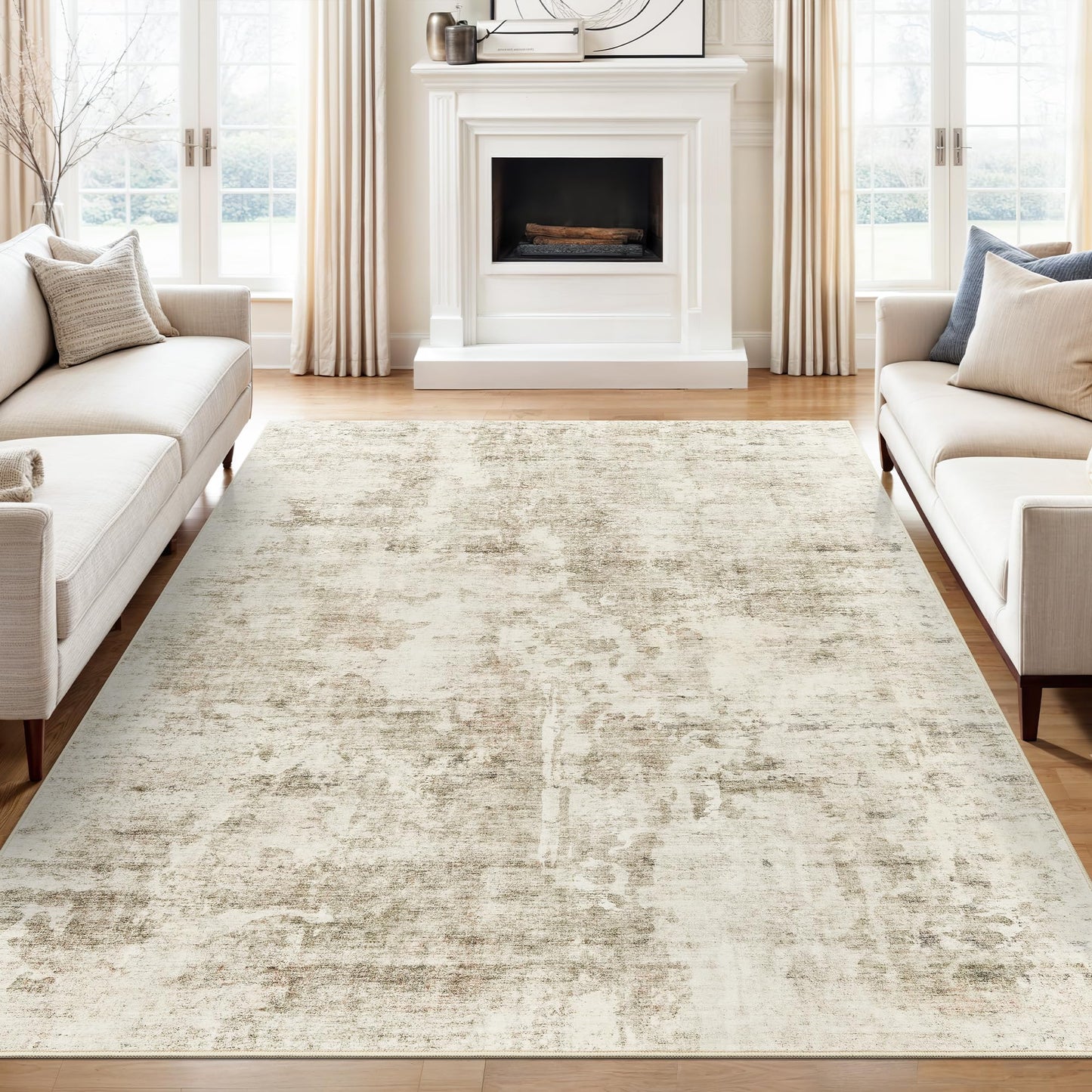 Washable Area Rug with Non-Slip Backing