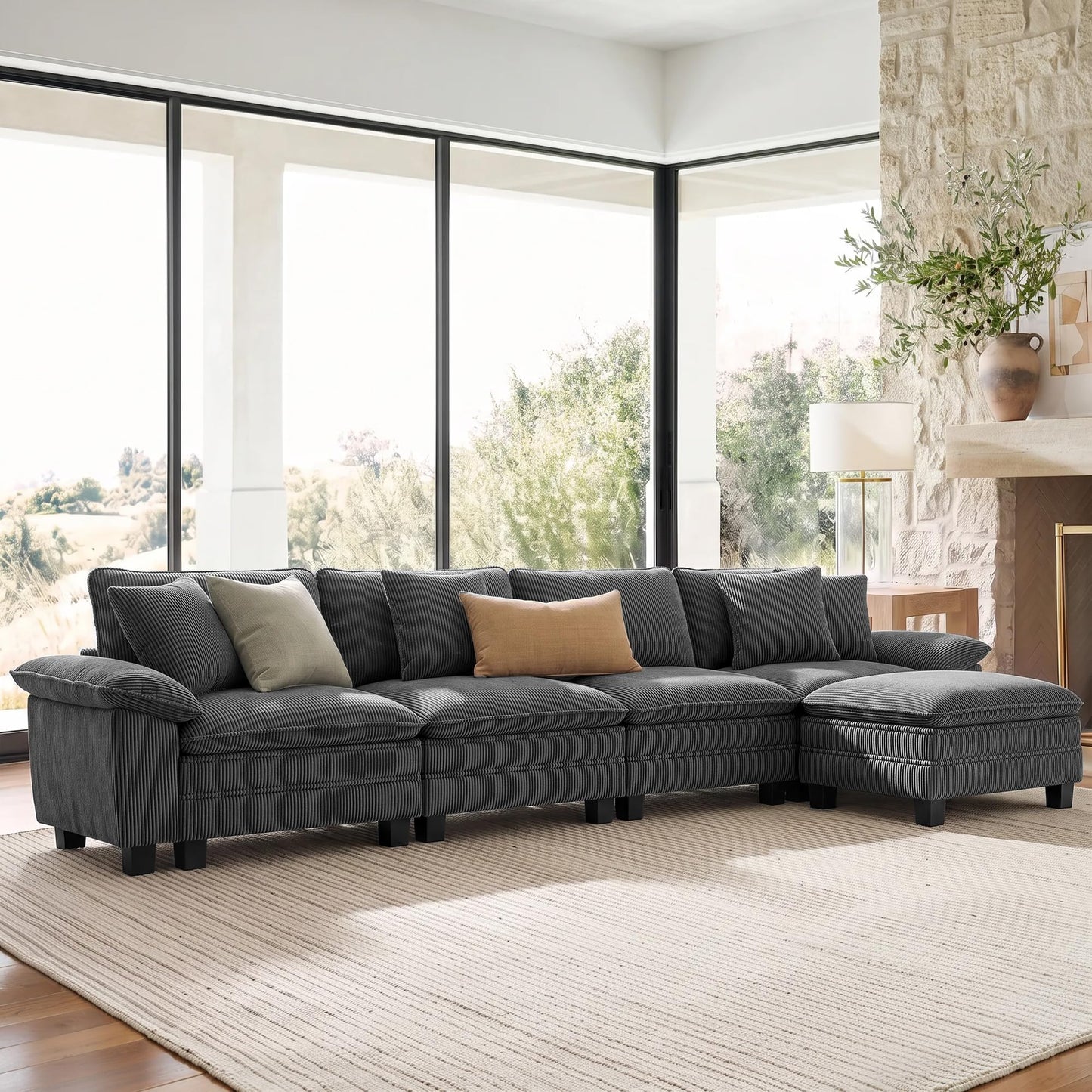 Shaped Modular Cloud Sectional Sofa