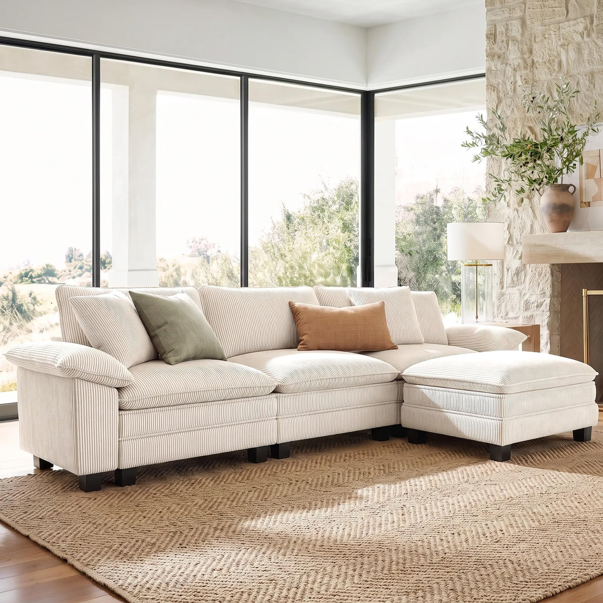 Shaped Modular Cloud Sectional Sofa