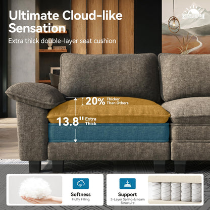 Shaped Modular Cloud Sectional Sofa