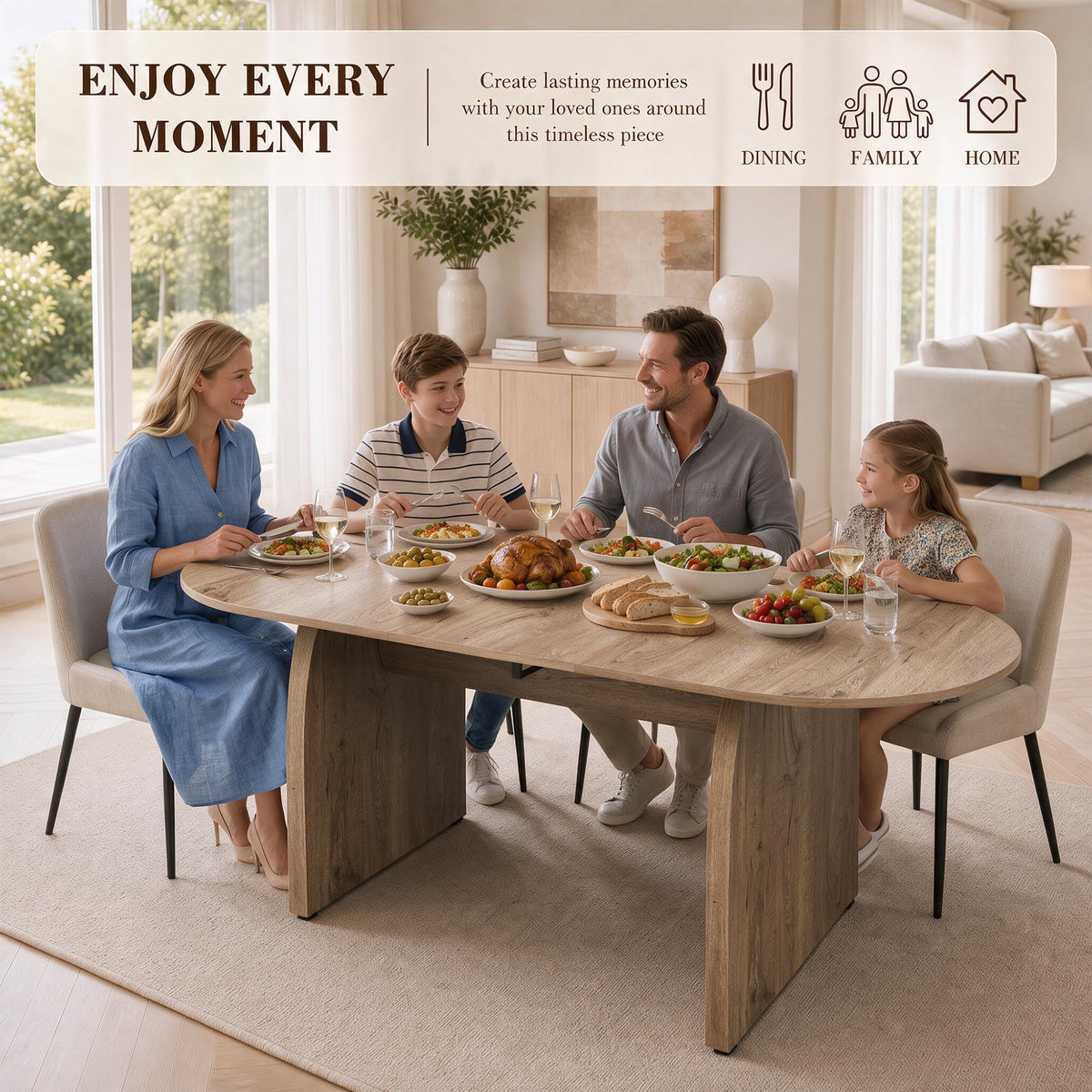 Extendable Oval Dining Table Set for 4 to 10